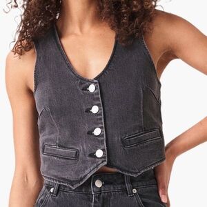 Rollas halter denim vest